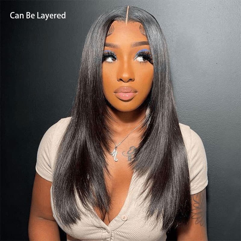 (Super Deal)Megalook Salon-Quality Luxurious Glueless 6X5 HD Lace Wig Silky Straight Highlight Balayage /Chestnut Brown Colored Double Drawn Wig{Special Discount On CheckOut!}