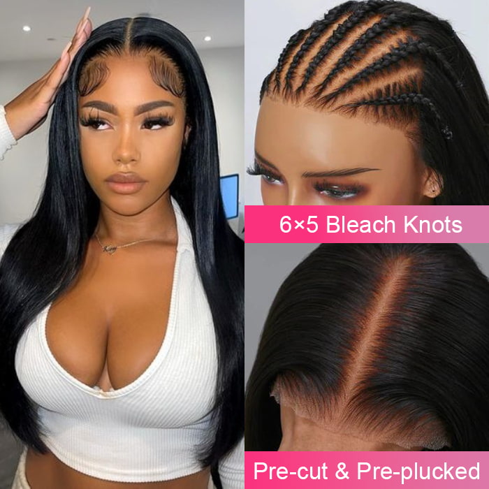 (Super Deal)30inch 6x5 Transparent Lace #613 #P1b/30 Balayage Barbie Blonde Highlight Bone Straight Hair Body Wave Wig