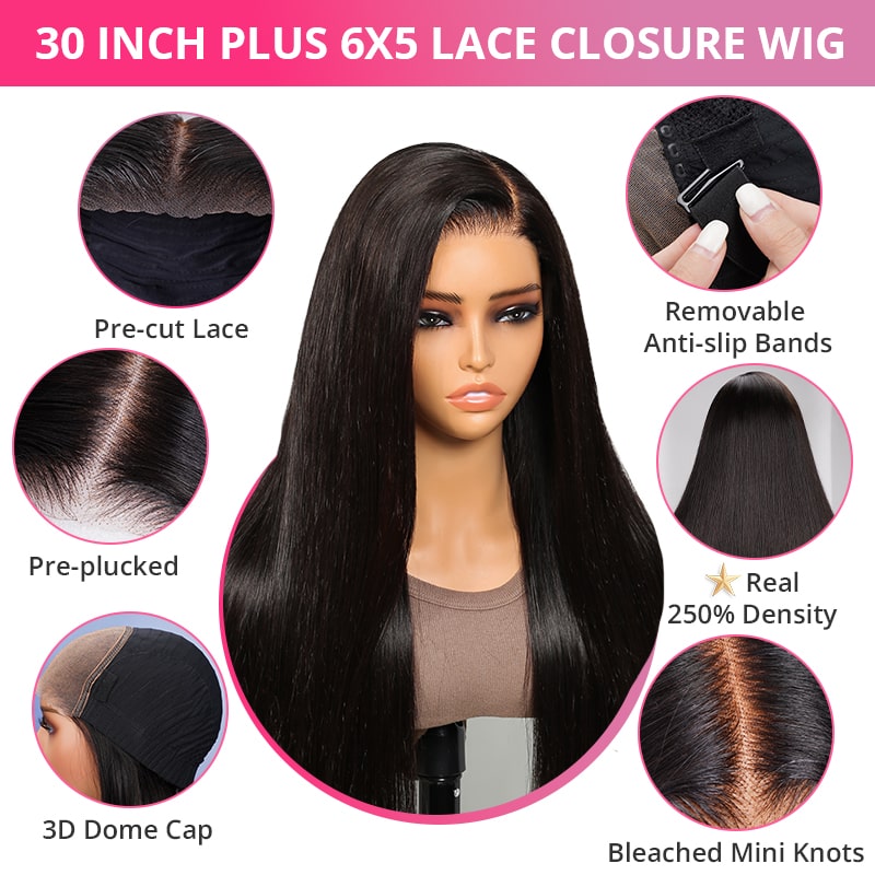 (Super Deal)30inch 6x5 Transparent Lace #613 #P1b/30 Balayage Barbie Blonde Highlight Bone Straight Hair Body Wave Wig