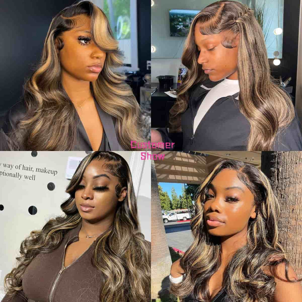 Special offer | 22inch = $109.9 Highlight Balayage Color Wig HD Lace 4x4 Transparent Lace Wig(50pcs Limited Sale)