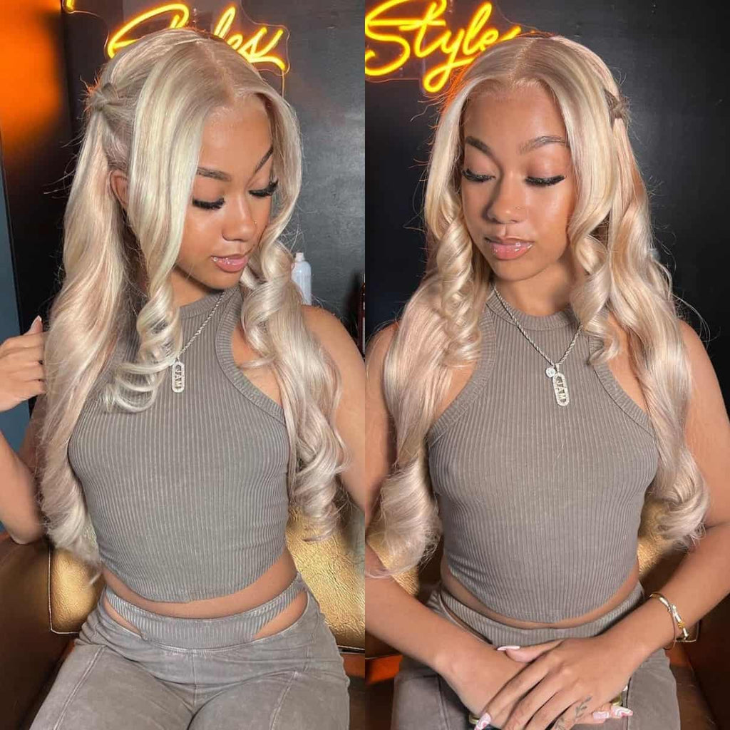 $100 OFF Code: MS100 | 5x5 HD Lace Closure Barbie Blonde Wigs #P10/613 Straight & Body Wave Wig
