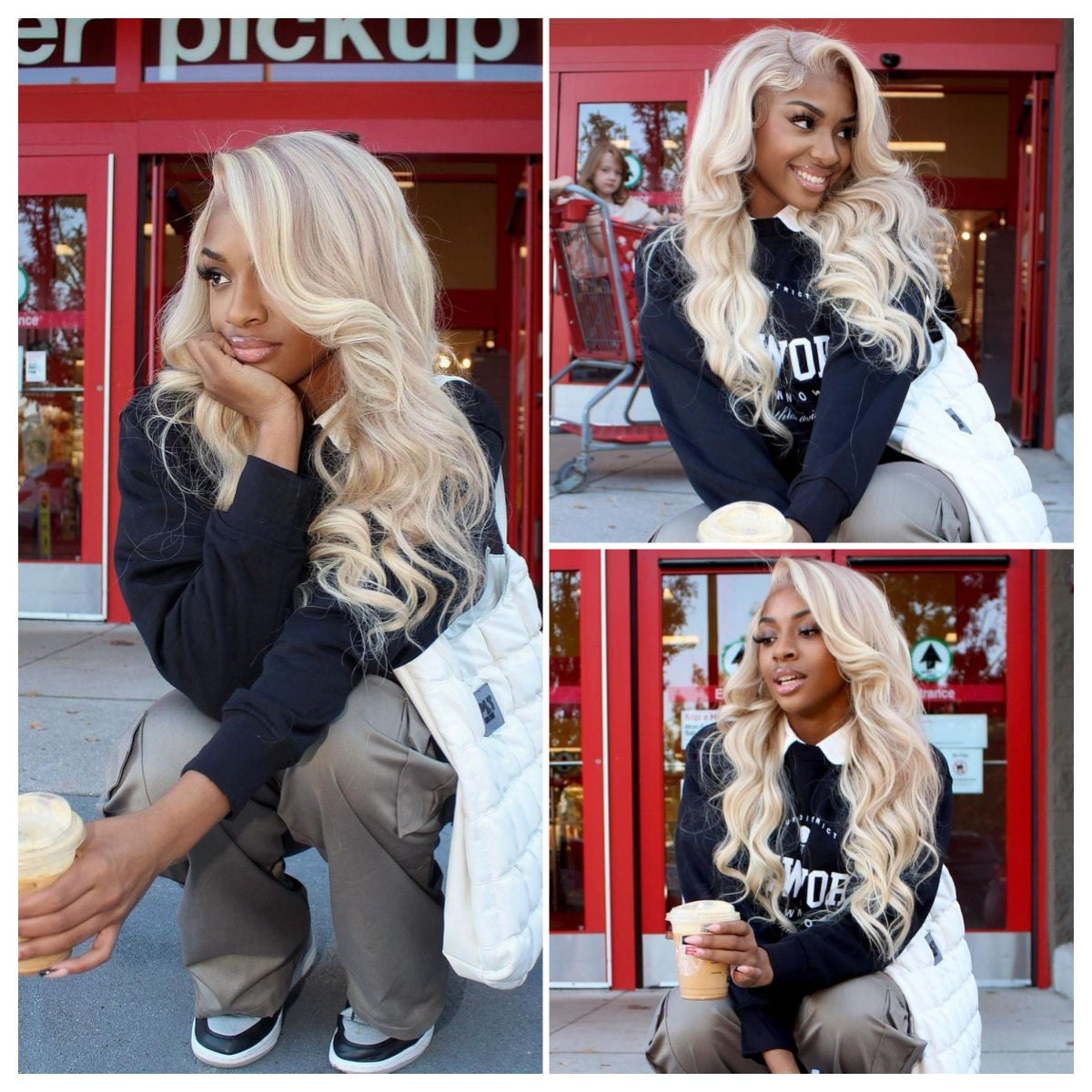 Megalook (Super Deal)30inch 13x4 Lace Front  Barbie Blonde / Balayage Highlight Bone Straight Hair Undetectable Transparent Lace Wig
