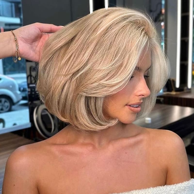 (Super Deal)Barbie Blonde With Brown #P10/613 Colored Short Bob Wig 13x4 Lace Front Wigs Straight Highlights Bob