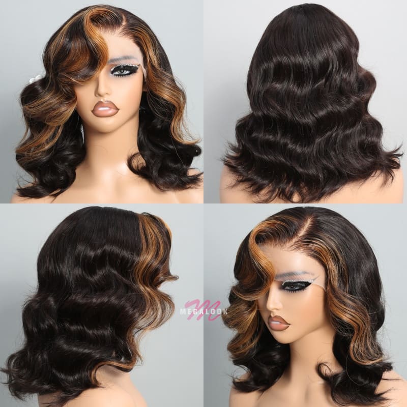 (Super Deal)Glueless 12inch Straight Bob Pre-Bleached Miny Knots 6X5 Wear Go Closure Wigs