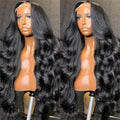 32 inch Long 4x4 Lace Closure Human Hair Wigs Body Wigs For Women Black