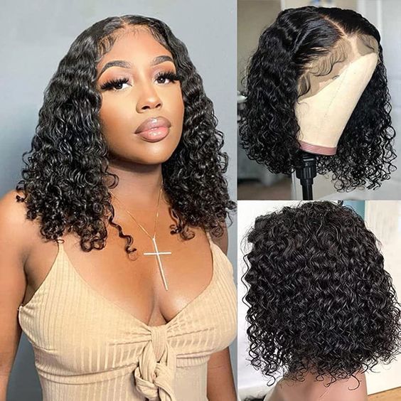 $100 OFF Code: MS100 | Megalook Short Cut Water Wave Bob Wig 6 Inch Deep Part  Curly Human Hair Wigs Glueless Lace Wear Go Wig