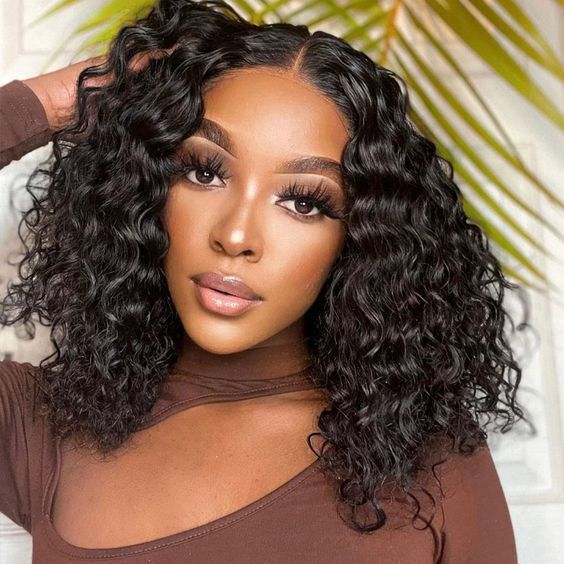 $100 OFF Code: MS100 | Megalook Short Cut Water Wave Bob Wig 6 Inch Deep Part  Curly Human Hair Wigs Glueless Lace Wear Go Wig