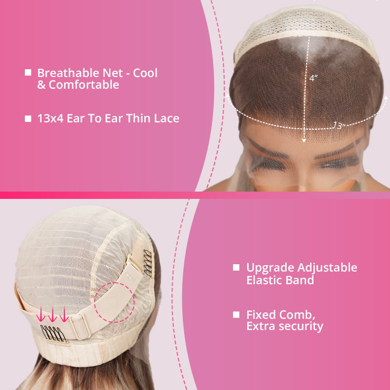 (Super Deal) Chocolate Dipped Marshmallow Vibe 13x4 Lace Frontal Body Wave Natural Pre-Plucked Hairline 6x5 Pre Cut Lace Wigs