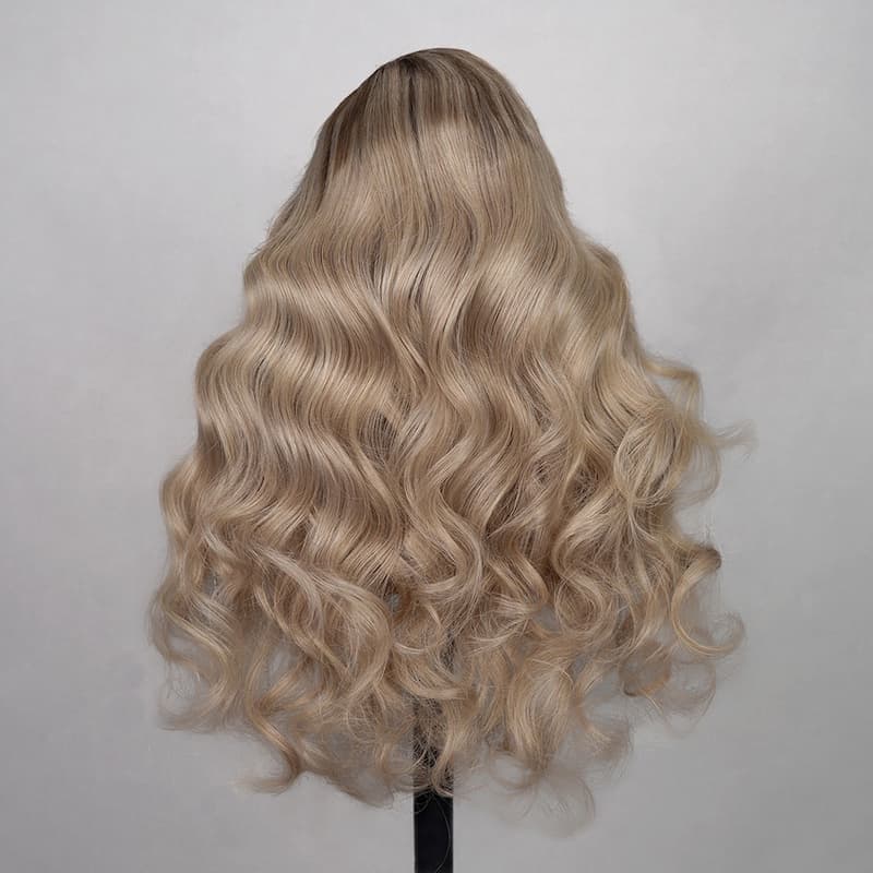 (Super Deal) Chocolate Dipped Marshmallow Vibe 13x4 Lace Frontal Body Wave Natural Pre-Plucked Hairline 6x5 Pre Cut Lace Wigs