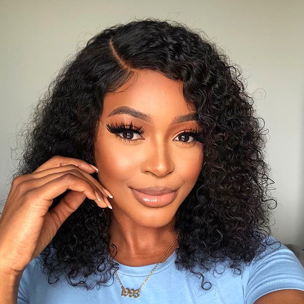$100 OFF Code: MS100 | Megalook Short Cut Water Wave Bob Wig 6 Inch Deep Part  Curly Human Hair Wigs Glueless Lace Wear Go Wig