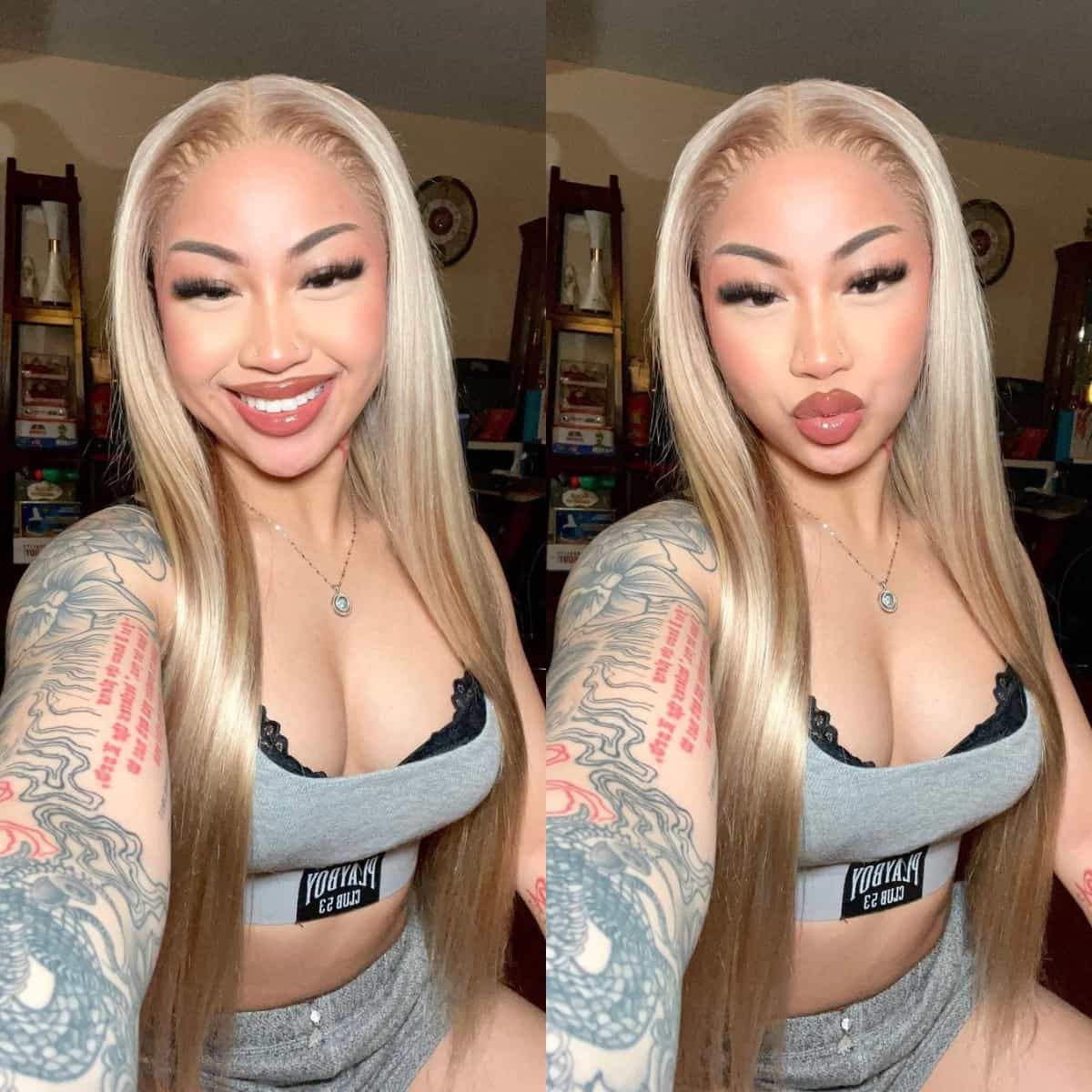 (Super Deal)30inch 6x5 Transparent Lace #613 #P1b/30 Balayage Barbie Blonde Highlight Bone Straight Hair Body Wave Wig