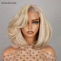 (Super Deal)Barbie Blonde With Brown #P10/613 Colored Short Bob Wig 13x4 Lace Front Wigs Straight Highlights Bob