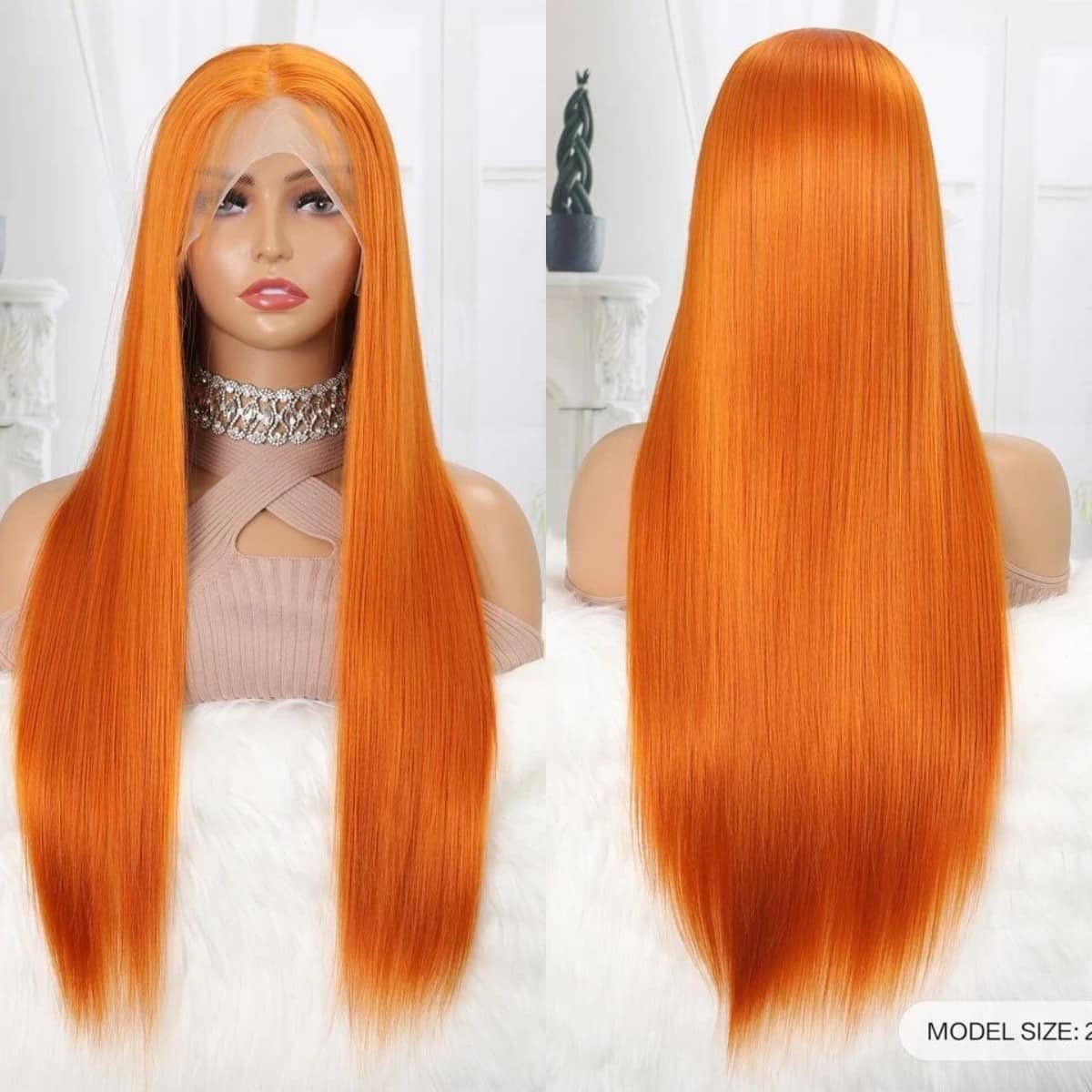 Megalook Bogo Free 30 inch Orange Limited Stock 13x4 Lace Front Straight Easy Wear Go Wigs