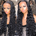 Megalook Upgrade 12A 32inch 13x4 Natural Wave Transparent Lace Front Human Hair Wigs Pre Plucked With Baby Hair 210% Density