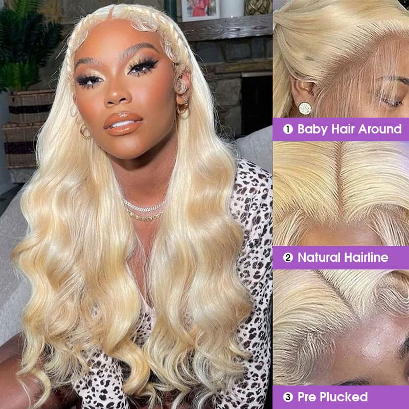 Pre Cut Lace | Upgrade Airy Cap 613 Blonde Easy Wear And Go 13X4/6X5 Body Wave/Straight HD Lace Frontal Wig