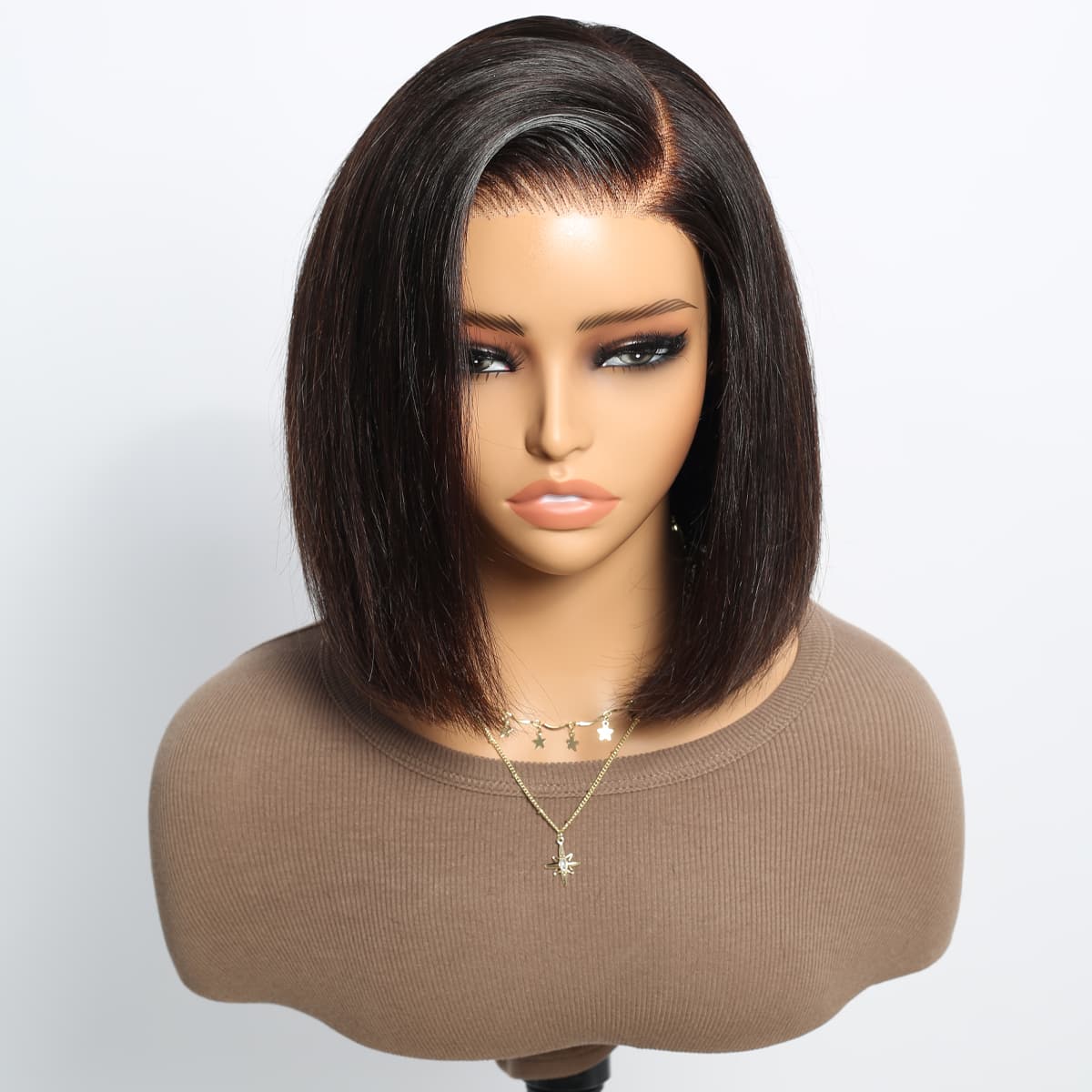 (Super Deal)Glueless 12inch Straight Bob Pre-Bleached Miny Knots 6X5 Wear Go Closure Wigs