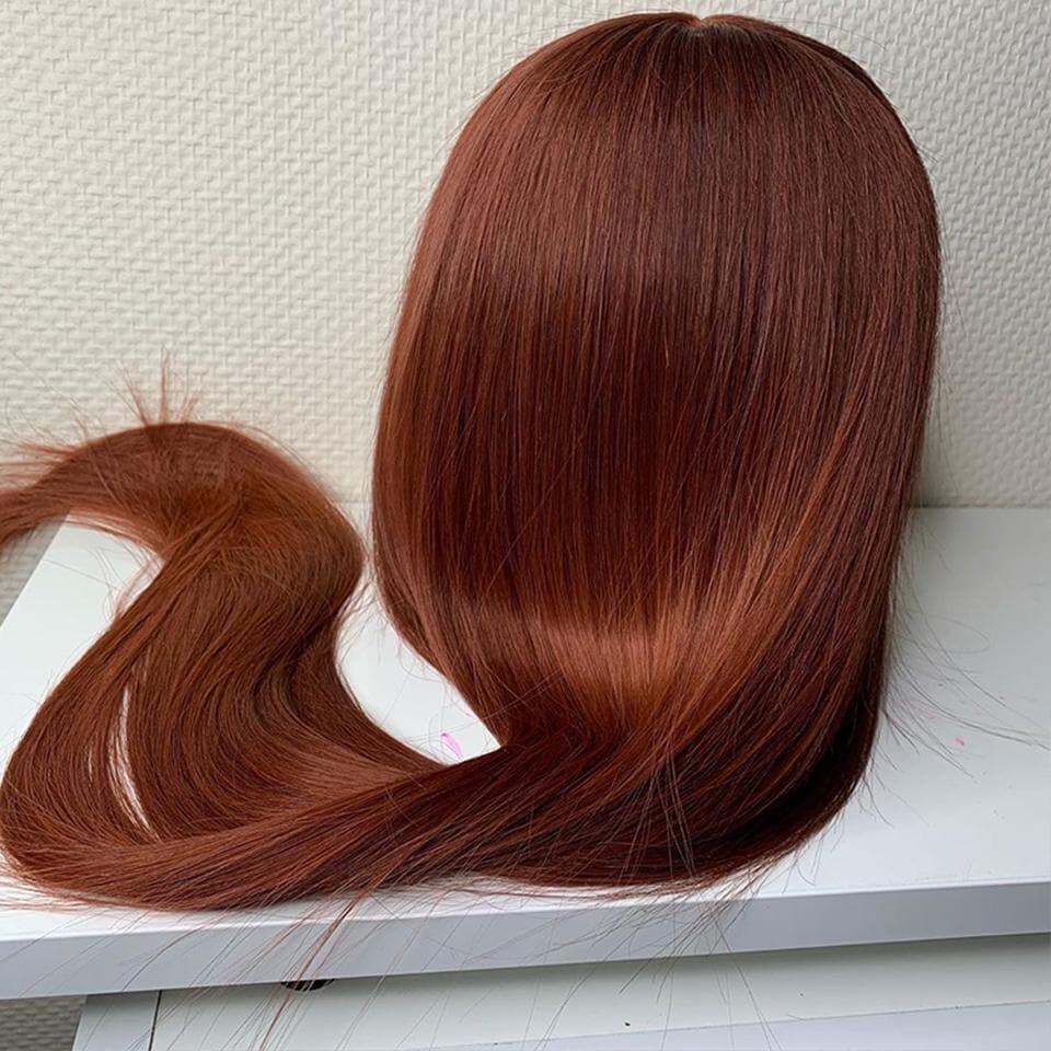 (Super Sale) New #33 Red Brown Auburn Color Straight Human Hair Wig HD Lace 4X4 Lace Wigs