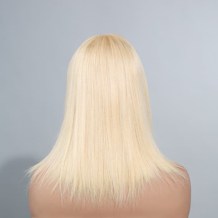 (Super Deal)Easy Wear &Go 3x2 Closure Wigs Straight Bob With Bangs Undetectable Transparent Lace Wig