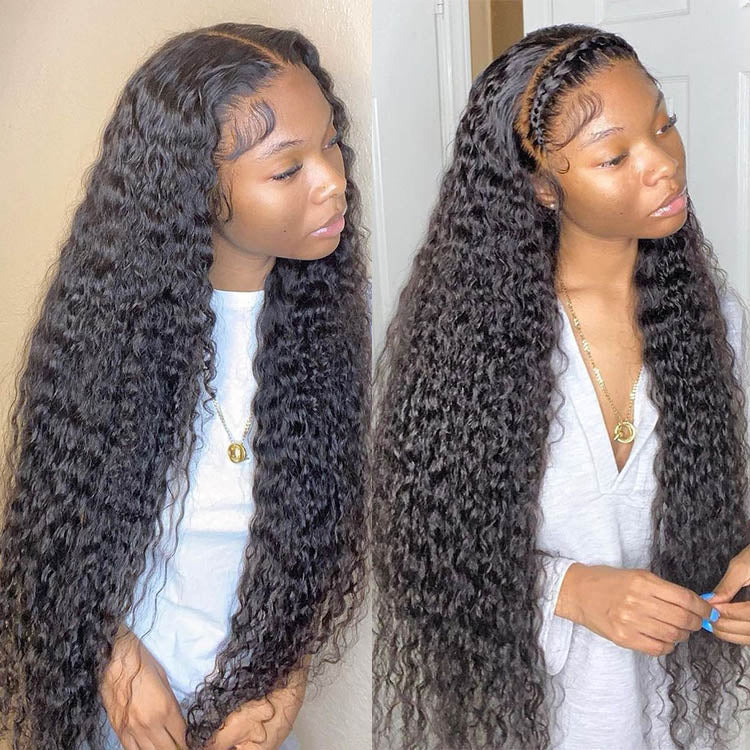 360 Lace Frontal Wigs 100% Remy Water Wave Human Hair Wigs Preplucked With Baby Hair