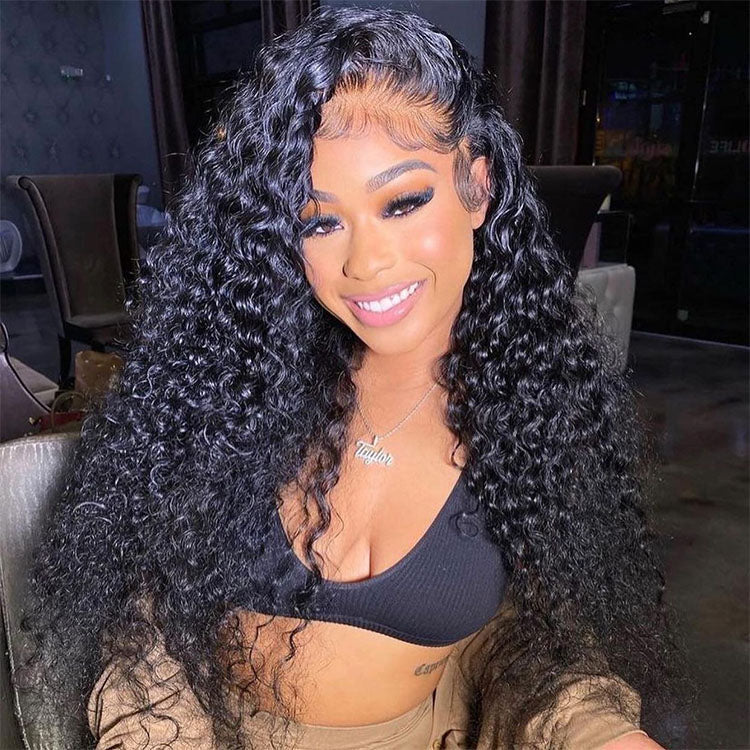 360 Lace Frontal Wigs 100% Remy Water Wave Human Hair Wigs Preplucked With Baby Hair