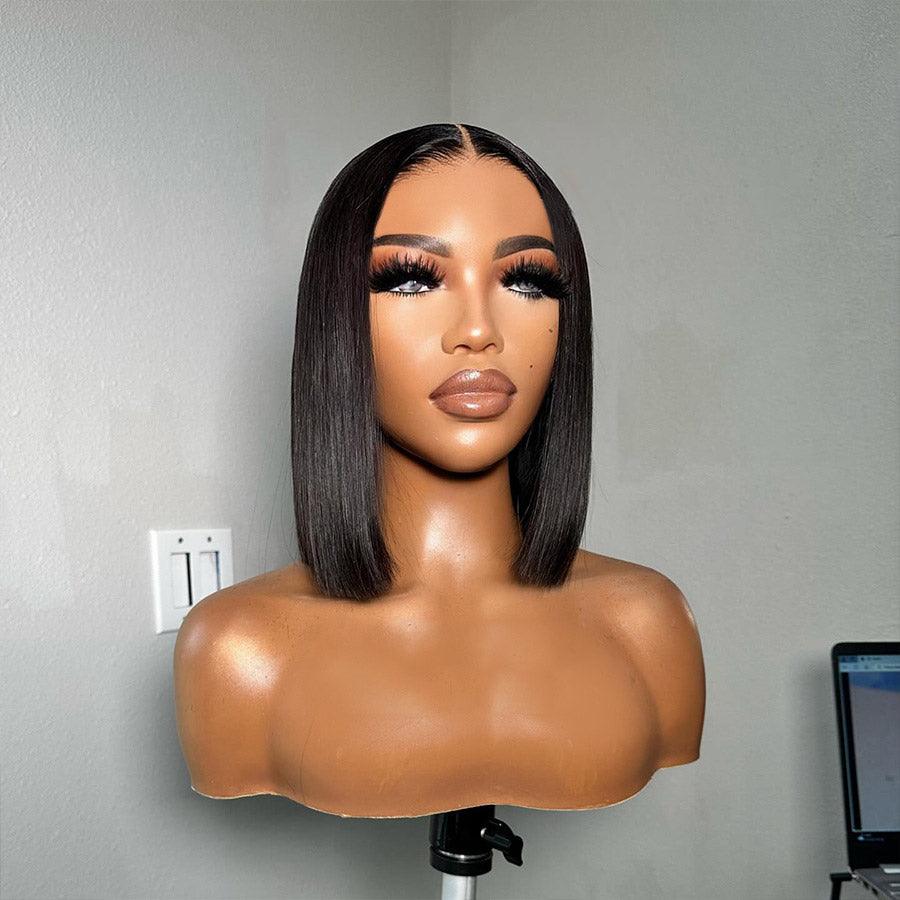 WOWANGEL Pre-Everything Straight Bob 9X6 Wear Go Glueless Wig HD Lace Wigs