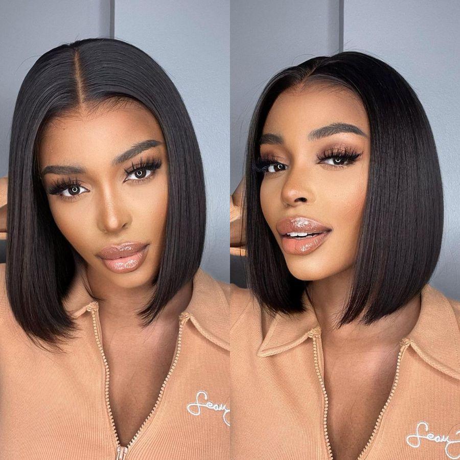 WOWANGEL Wear & Go Glueless Bob Wig 5x5 Straight HD Lace Closure Wig