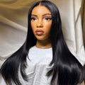 WOWANGEL Wear & Go Jet Black 5X5 HD Lace Closure Wigs Straight Glueless Wig