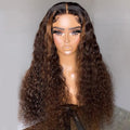 WOWANGEL Wear & Go Water Wave Brown Highlight 5X5 Skinlike Real HD Lace Closure Wig