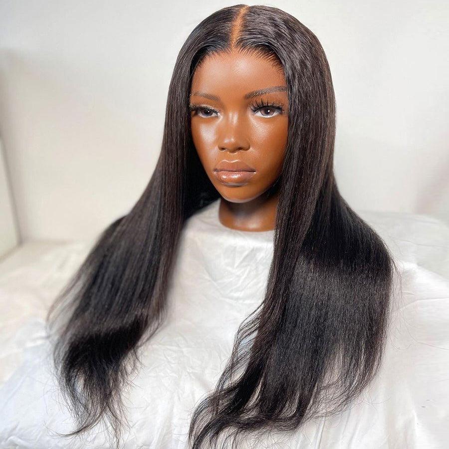 WOWANGEL Wear & Go Yaki Straight 5x5 Skinlike Real HD Lace Closure Wig Glueless Wig